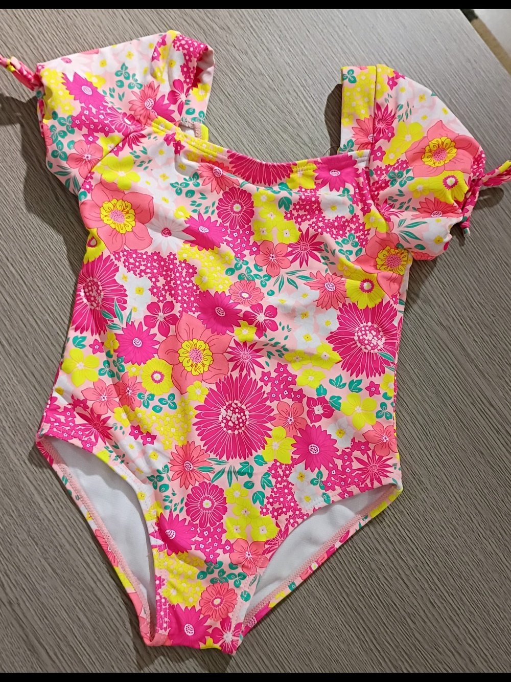 Betsey Johnson Girls' Bright Pink & Yellow Floral One-Piece Swimsuit